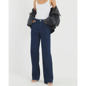 Blue Relaxed Straight Leg Jeans