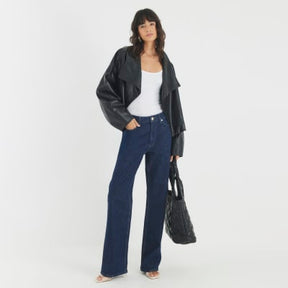 Blue Relaxed Straight Leg Jeans