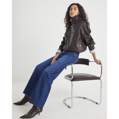 Blue Relaxed Straight Leg Jeans