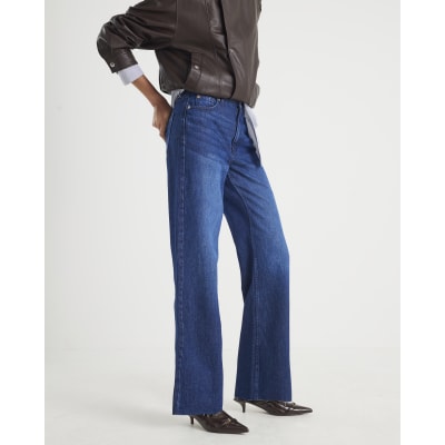 Blue Relaxed Straight Leg Jeans