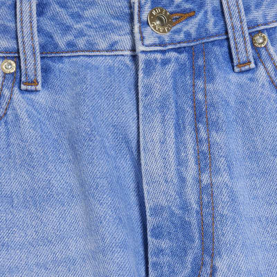 Blue Relaxed Straight Leg Jeans