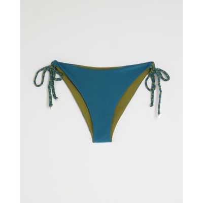 Blue Reversible Bikini Bottoms