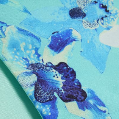 Blue Reversible Floral Print Bikini Bottoms