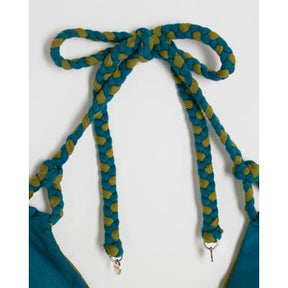 Blue Reversible Plaited Bikini Top