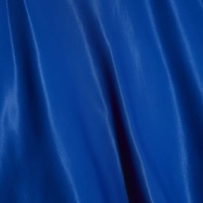 Blue Satin Long Batwing Sleeve Top