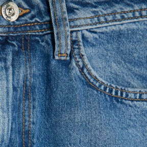 Blue Seamed Barrel Leg Jeans