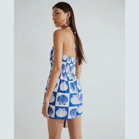 Blue Shell Print Playsuit