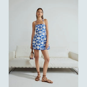 Blue Shell Print Playsuit