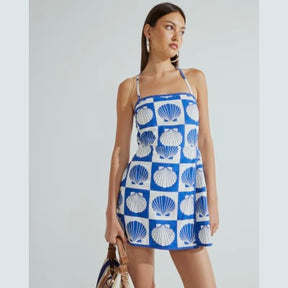 Blue Shell Print Playsuit