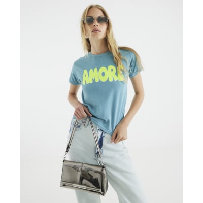Blue Short Sleeve Amore T-shirt