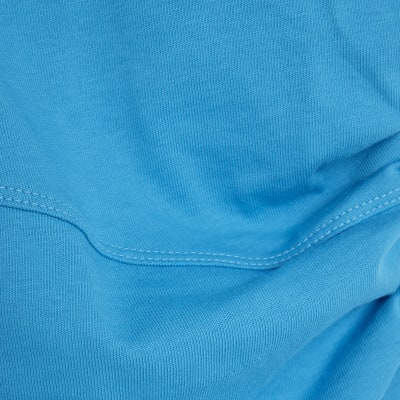 Blue Short Sleeve Drape Side T-shirt