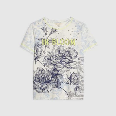 Blue Short Sleeve In Bloom T-shirt