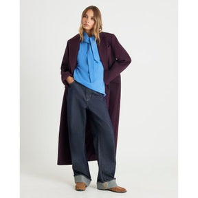 Blue Short Sleeve Scarf Neck T-shirt