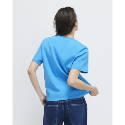 Blue Short Sleeve Slim Fit T-Shirt