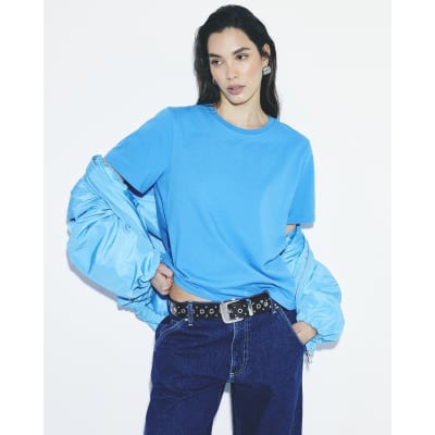 Blue Short Sleeve Slim Fit T-Shirt