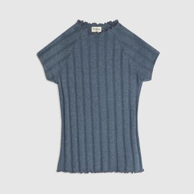 Blue Short Sleeve Wide Rib T-shirt