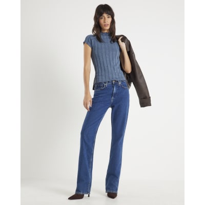 Blue Short Sleeve Wide Rib T-shirt