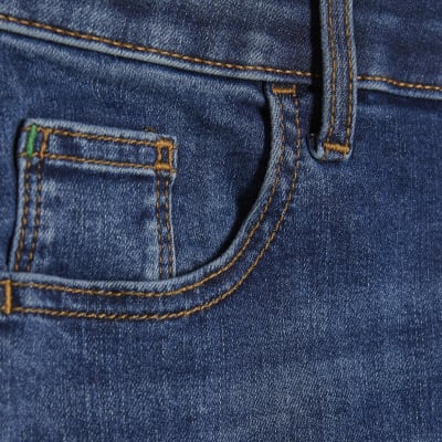 Blue Skinny Fit Capri Jeans