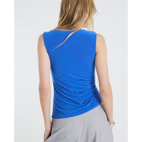 Blue Sleeveless Asymmetric Top