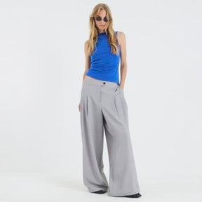 Blue Sleeveless Asymmetric Top