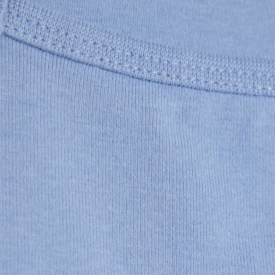 Blue Sleeveless Cotton Tank Top
