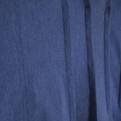 Blue Sleeveless Pintuck Stretch Denim Top