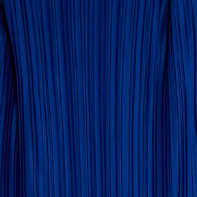 Blue Sleeveless Plisse Belted Midi Dress