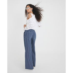 Blue Stripe Wide Leg Pyjama Jeans