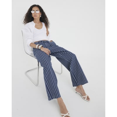 Blue Stripe Wide Leg Pyjama Jeans