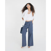 Blue Stripe Wide Leg Pyjama Jeans