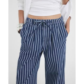 Blue Stripe Wide Leg Pyjama Jeans