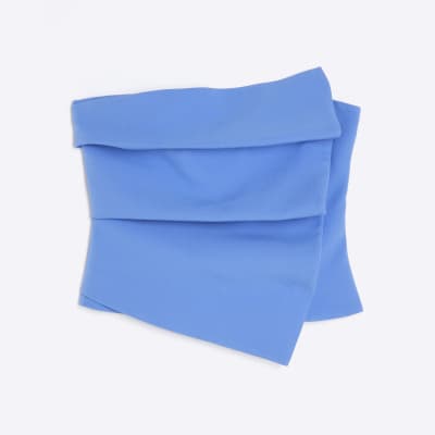 Blue Tailored Bandeau Top