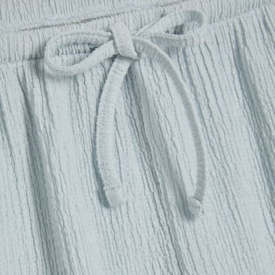Blue Textured Shorts