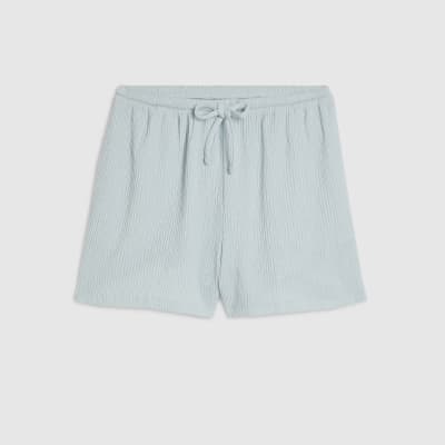 Blue Textured Shorts