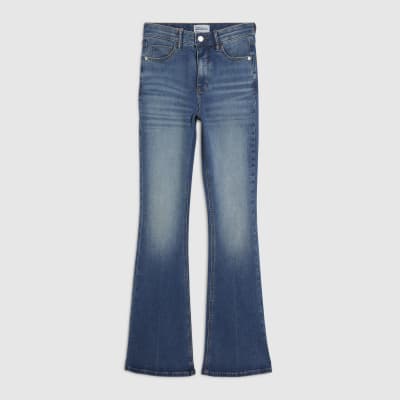 Blue Washed Sculpt Flare Jeans