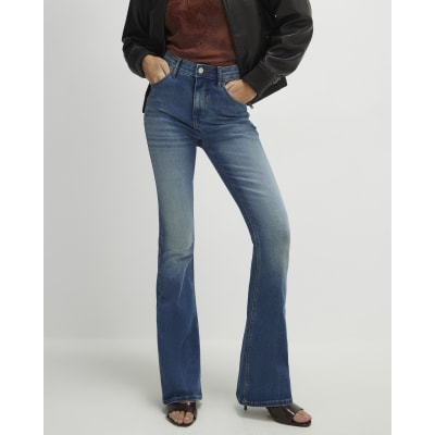 Blue Washed Sculpt Flare Jeans