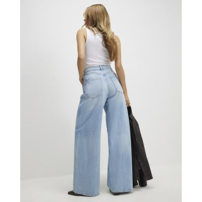 Blue Wide Leg Jeans