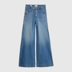 Blue Wide Leg Pocket Front Jeans