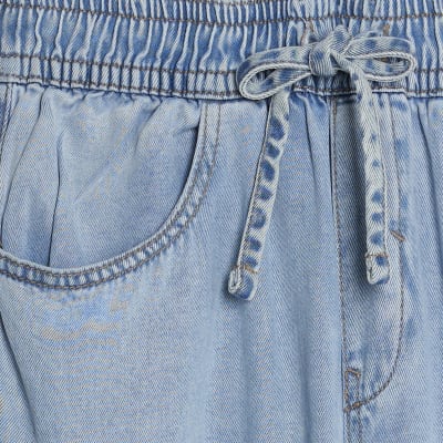 Blue Wide Leg Pyjama Style Jeans