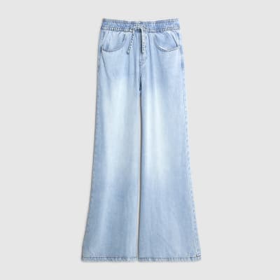 Blue Wide Leg Pyjama Style Jeans