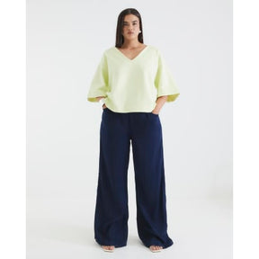 Blue Wide Leg Pyjama Style Jeans