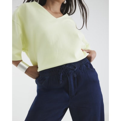 Blue Wide Leg Pyjama Style Jeans