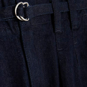 Blue Wide Leg Tie Front Jeans