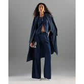 Blue Wide Leg Tie Front Jeans