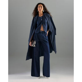 Blue Wide Leg Tie Front Jeans