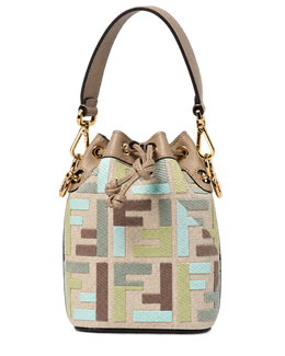 Borsa Mon Tresor Fendi in canvas e pelle con monogram FF jacquard