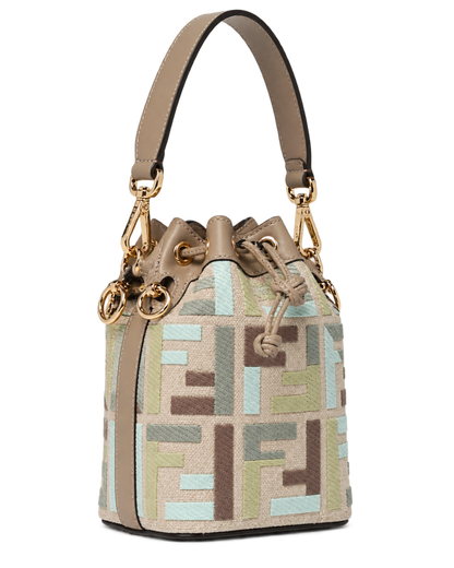 Borsa Mon Tresor Fendi in canvas e pelle con monogram FF jacquard