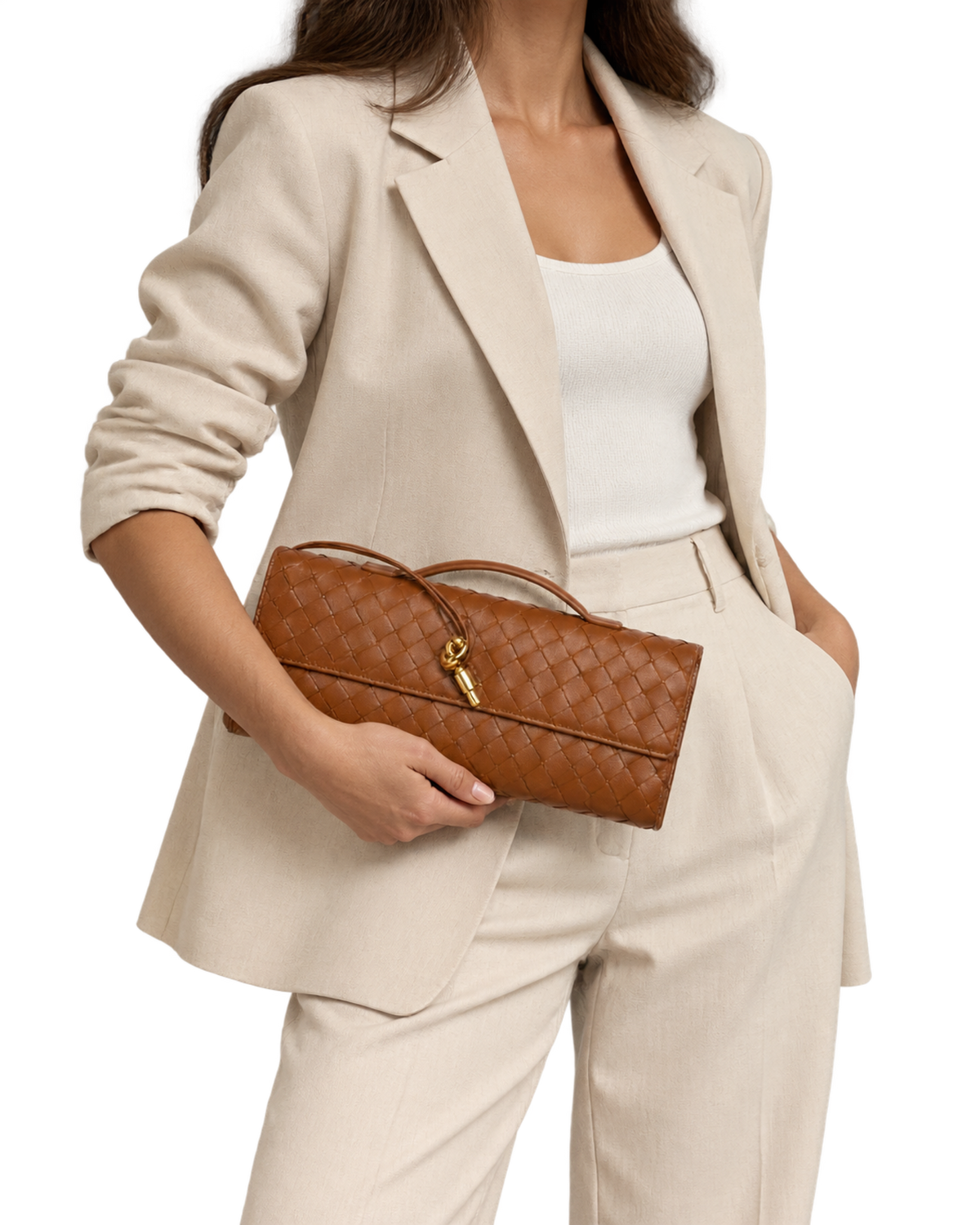 BOTTEGA VENETA Andiamo Top Handle Long Clutch