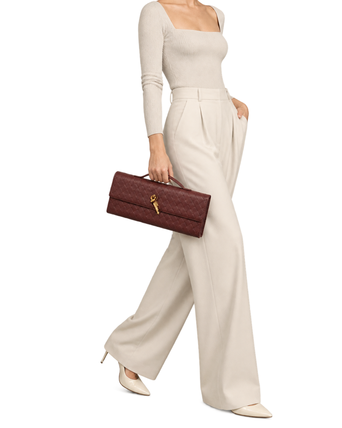 BOTTEGA VENETA Andiamo Top Handle Long Clutch