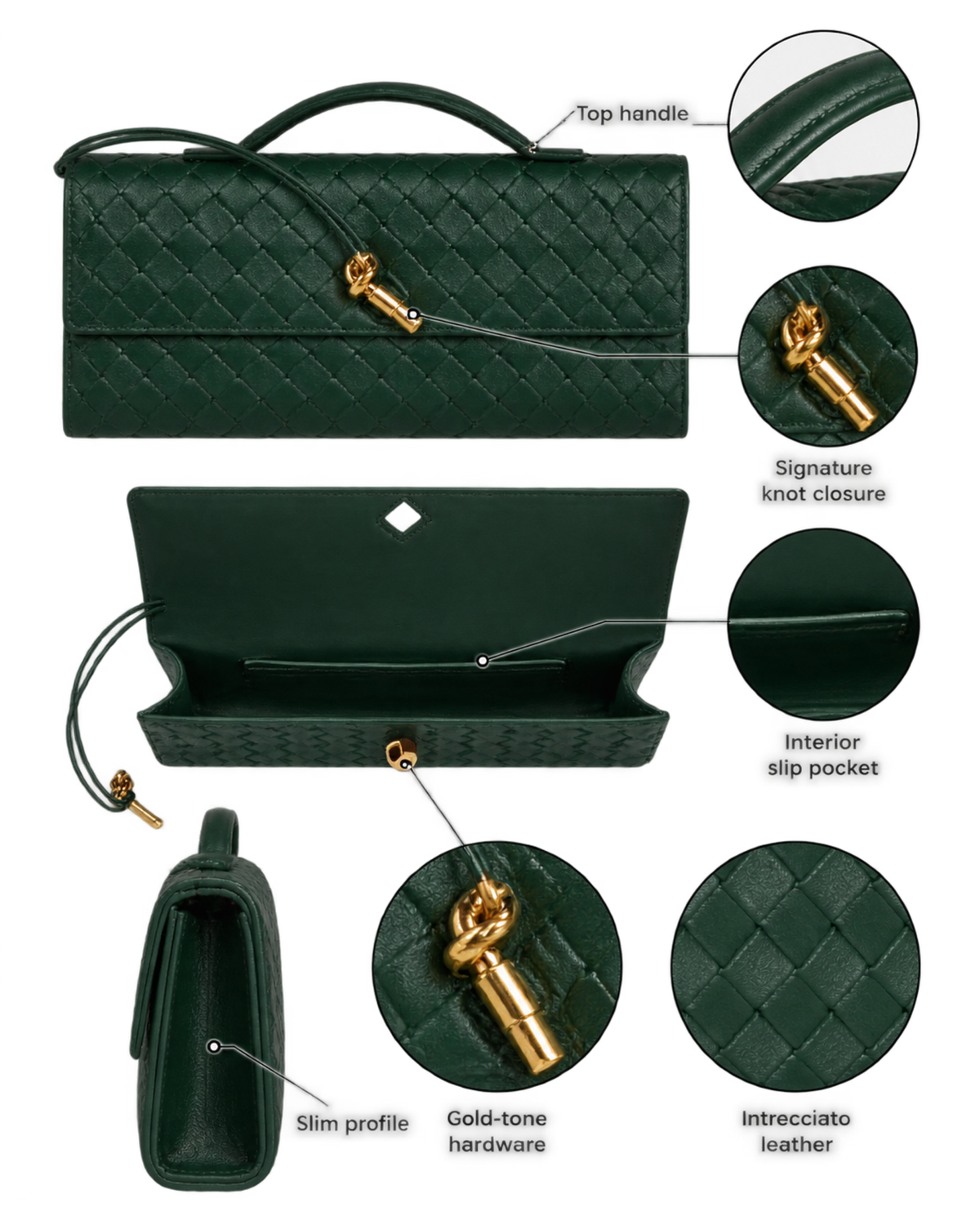 BOTTEGA VENETA Andiamo Top Handle Long Clutch